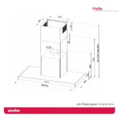 Simfer SMF-CH 8633 Dunstabzugshaube Edelstahl, 60 Cm, 650 M³ /h, Wandhaube, Kaminhaube, Teleskopkamin, Doppelabluftschacht, LED-Beleuchtung 19 Simfer SMF-CH 8633 Dunstabzugshaube Edelstahl, 60 Cm, 650 M³ /h, Wandhaube, Kaminhaube, Teleskopkamin, Doppelabluftschacht, LED-Beleuchtung -Angebote Herd Liebe Store 722287317a5a2d4dc8760c4448e9db36