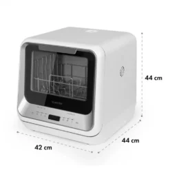 Klarstein Mini Geschirrspüler Spülmaschine Mit Platz Für 2 Maßgedecke - 6 Programme - 5 L Wasser Benötigt - LED-Display - Touch - Tischgeschirrspüler Inkl. Zubehör - Silber Mini Geschirrspülmaschine Klein Spülmaschine Freistehend -Angebote Herd Liebe Store 727eb2244dd7677c975723e36ed9dc46