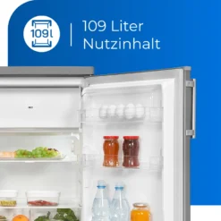 Exquisit Kühlschrank KS16-4-HE-040E Inoxlook | 109 L Nutzinhalt | Edelstahloptik -Angebote Herd Liebe Store 7327cfd7a5d4964fcb683cc0dfca9299