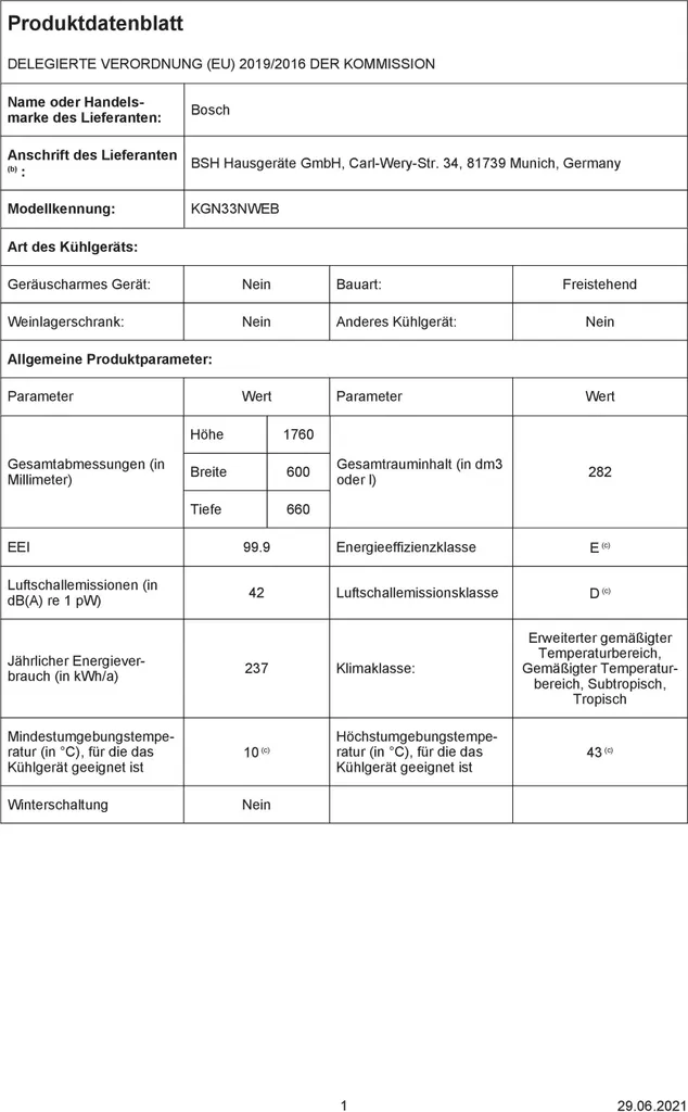 Bosch Serie 2 KGN33NWEB Kühl-Gefrierkombinationen - Weiß 13 Bosch Serie 2 KGN33NWEB Kühl-Gefrierkombinationen - Weiß - Image 11
