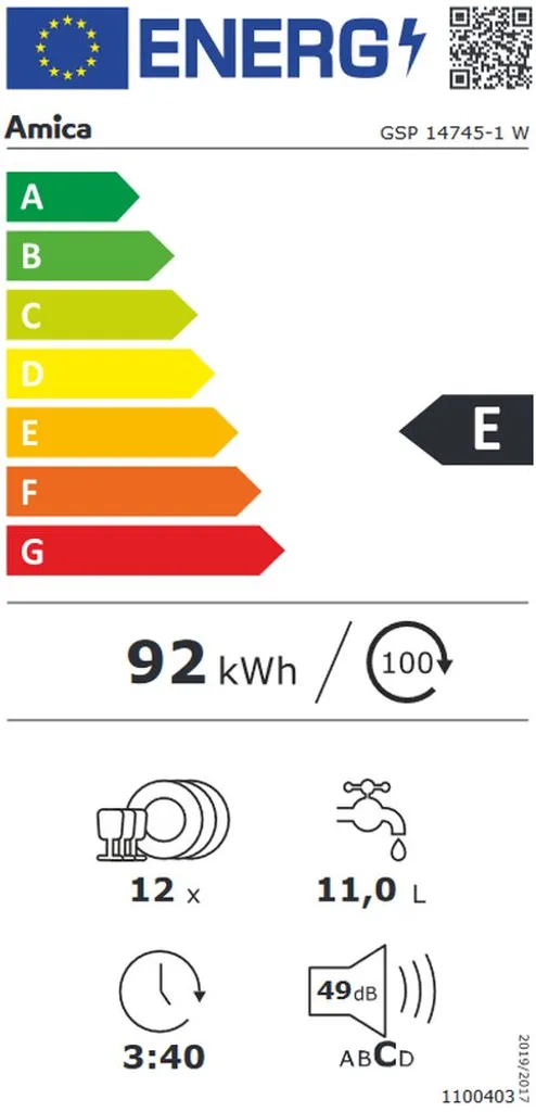 Amica Geschirrspüler, GSP 14745 W - Stand-Geschirrspüler, 60cm, Unterbaufähig, Weiß, ++ 4 Amica Geschirrspüler, GSP 14745 W - Stand-Geschirrspüler, 60cm, Unterbaufähig, Weiß, ++ - Image 2