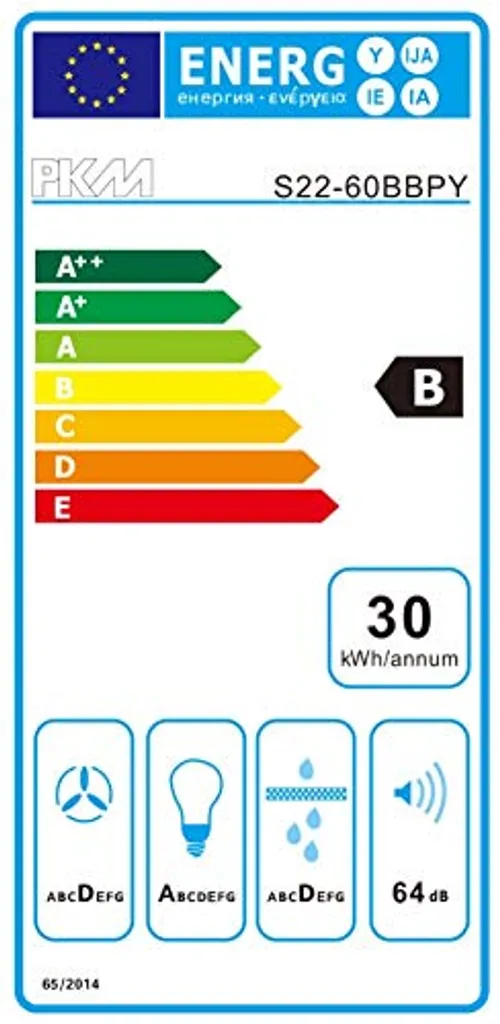 PKM Dunstabzugshaube Wandhaube Kopffreihaube S22-60 BBPY Schwarz LED 60 Cm 11 PKM Dunstabzugshaube Wandhaube Kopffreihaube S22-60 BBPY Schwarz LED 60 Cm - Image 9