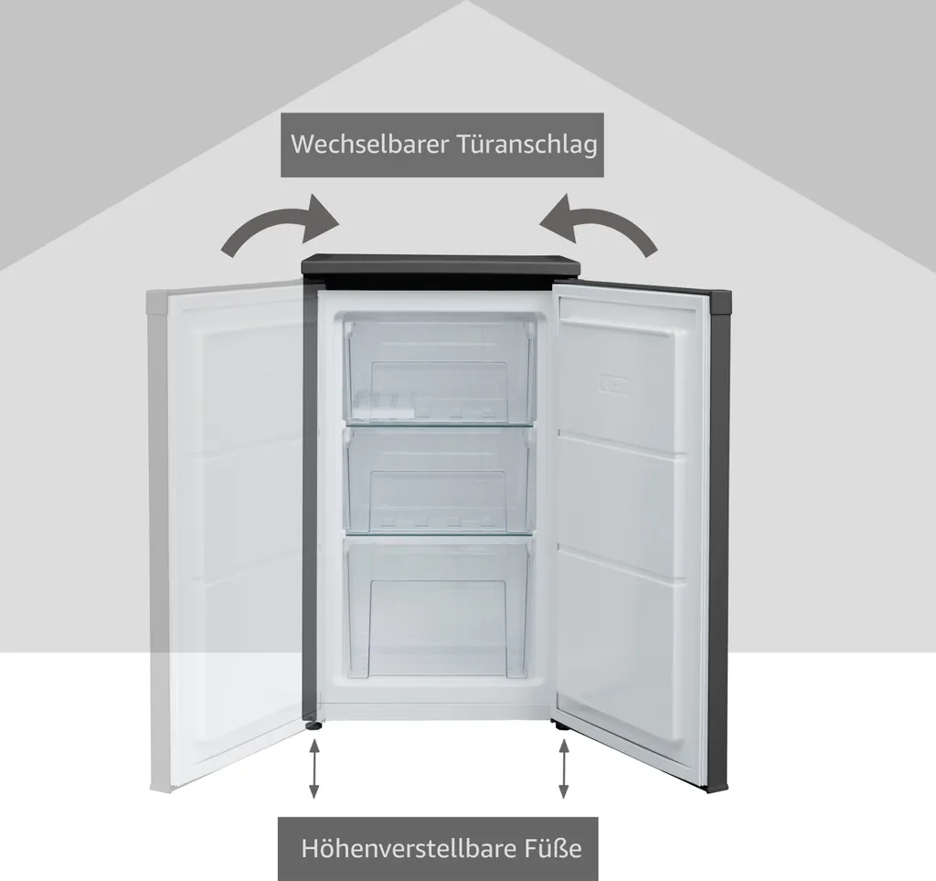 Telefunken CF-34-101-B Gefrierschrank Schwarz / 82,1 Cm 160 KWh / 63 L Nutzinhalt / Türanschlag Wechselbar / Höhenverstellbare Füße 4 Telefunken CF-34-101-B Gefrierschrank Schwarz / 82,1 Cm 160 KWh / 63 L Nutzinhalt / Türanschlag Wechselbar / Höhenverstellbare Füße - Image 2