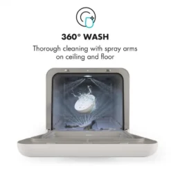 Klarstein Mini Geschirrspüler Spülmaschine Mit Platz Für 2 Maßgedecke - 6 Programme - 5 L Wasser Benötigt - LED-Display - Touch - Tischgeschirrspüler Inkl. Zubehör - Silber Mini Geschirrspülmaschine Klein Spülmaschine Freistehend -Angebote Herd Liebe Store 77e96d63e452d8205f0a0b200ce98154