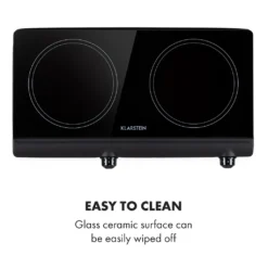 Klarstein Cookbuddy Doppelkochfeld, 2400W, Infrarot, Glaskeramik, Mobile Kochplatte, 2 X 18 Cm (Ø) Kochzone, 5 Temperaturstufen, Überhitzungsschutz, Elektrisch, Camping-Kochfeld, Edelstahl, Schwarz -Angebote Herd Liebe Store 78461eaa6eb542db8119a6cf978e3314