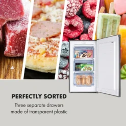 Klarstein Gefrierschrank Tiefkühlschrank Leise - Freezer - 3 Ebenen - Freistehend - Inkl. Eiswürfelform Und Eiskratzer - 60 Liter - Grau Tiefkühlschrank Freistehend Gefriertruhe Gefrierschrank Groß Kühltruhe Gefriergeräte -Angebote Herd Liebe Store 79b0cf4937cb3965529ff787bab491f6