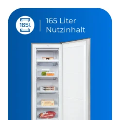 Exquisit Gefrierschrank GS230-010E Inoxlook | Standgerät | 165 L Volumen | Inoxlook -Angebote Herd Liebe Store 7a0678bfe8958a4f5f53f416267e15c8
