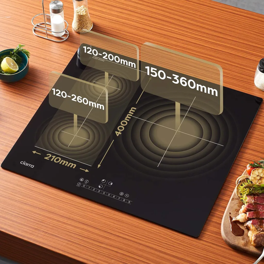 CIARRA 3 Zonen Einbau-Induktionskochfeld Mit Ein Flexzonen Und Booster 6500W CBBIH3BF-OW 5 CIARRA 3 Zonen Einbau-Induktionskochfeld Mit Ein Flexzonen Und Booster 6500W CBBIH3BF-OW - Image 3