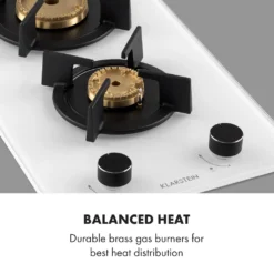 Klarstein Goldflame Domino Gaskochfeld , 2-flammig , Autark , 30 Cm , Einbau , Messing-Brenner , Erdgas/Propangas , Sicherheitsventile , Automatische Abschaltung , Topfträger Aus Gusseisen , Inkl. Schlauch Und Druckminderer , Glaskeramik Ø 8 Mm , Weiß -Angebote Herd Liebe Store 80229fa3e3e1cfa5addb430e7e6eddfa
