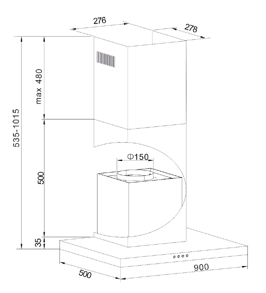 Amica KH 17804 S Dunstabzugshaube 90cm Schwarz Kaminhaube Wandhaube A 6 Amica KH 17804 S Dunstabzugshaube 90cm Schwarz Kaminhaube Wandhaube A - Image 4