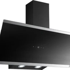PKM Dunstabzugshaube Schräghaube Wandesse Metall Glas S33-90A+BTH 90cm Schwarz