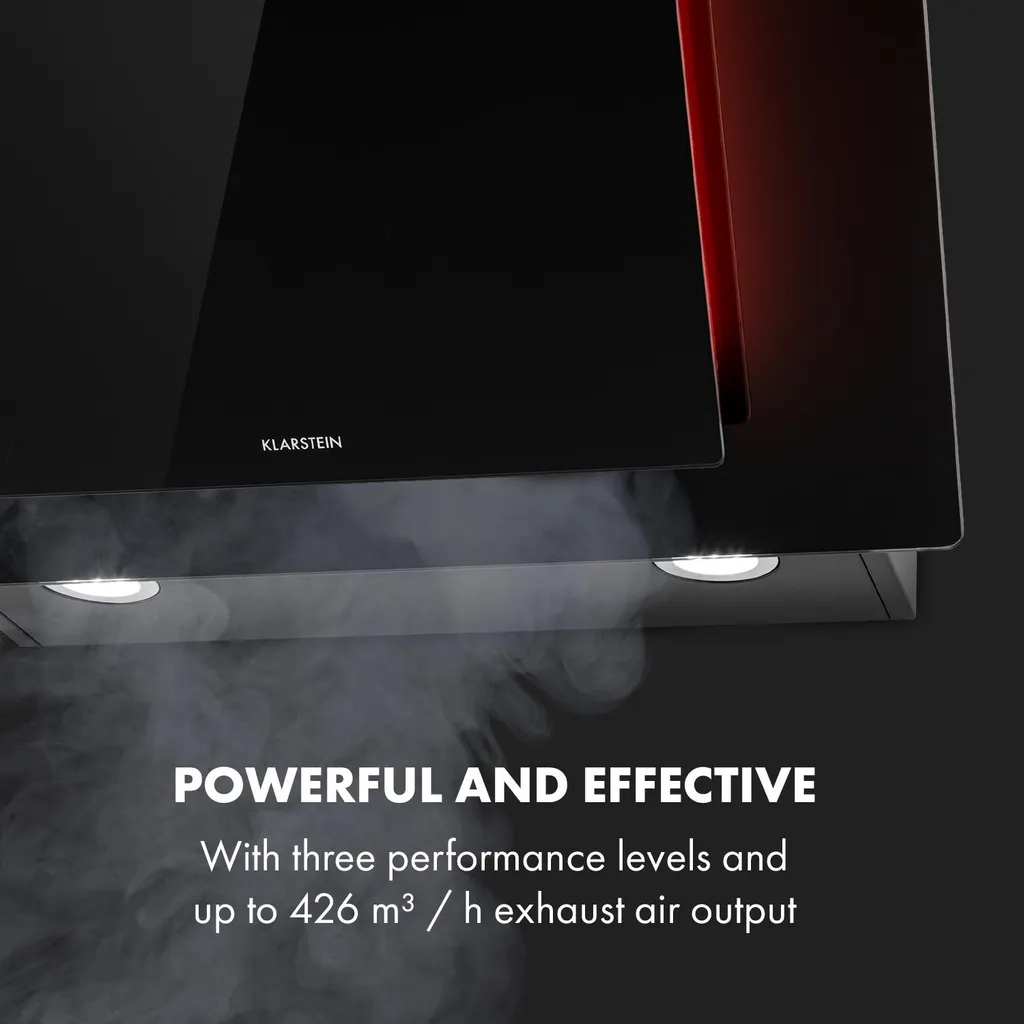 Klarstein Eleonora 60 Kopffreie Schräghaube ,60 Cm ,EEK A++ ,Abluftleistung: 426 M³/h ,Touch Control ,RGB-Ambiente-Farbe ,60 DB ,Umluft Und Abluft ,LED Beleuchtung ,Fettfilter ,Dunstabzugshaube ,Wandabzugshaube ,schwarz 8 Klarstein Eleonora 60 Kopffreie Schräghaube ,60 Cm ,EEK A++ ,Abluftleistung: 426 M³/h ,Touch Control ,RGB-Ambiente-Farbe ,60 DB ,Umluft Und Abluft ,LED Beleuchtung ,Fettfilter ,Dunstabzugshaube ,Wandabzugshaube ,schwarz - Image 6