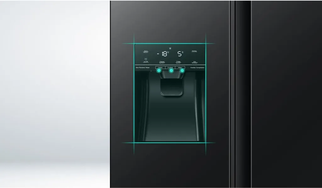 Hisense RS694N4TFE Kühl-/Gefrierkombination Side By Side NOFROST - Electronic Touch Control - Ice Crusher - Wasserspender Mit Integrierten Wassertank - Volumen 562l (371l Kühl / 185l Gefrier) - Chrom Weinregal - Inverter-Kompressor 19 Hisense RS694N4TFE Kühl-/Gefrierkombination Side By Side NOFROST - Electronic Touch Control - Ice Crusher - Wasserspender Mit Integrierten Wassertank - Volumen 562l (371l Kühl / 185l Gefrier) - Chrom Weinregal - Inverter-Kompressor - Image 17