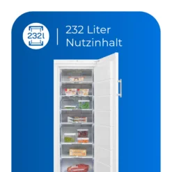 Exquisit Gefrierschrank GS27-H-280E Weiss | Standgerät | 232 L Volumen | Weiß -Angebote Herd Liebe Store 88b1c9562bea95dc5f2d751a17f03048