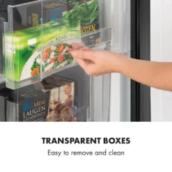 Klarstein Garfield XXL Gefrierschrank , 81 Liter Gesamtvolumen , 3 Durchsichtige Boxen , Thermostat Mit 3 Stufen , Höhenausgleichende Füße , 41 DB , Schwarz -Angebote Herd Liebe Store 8984c73e3ff35e6f67dacd00900c01f4