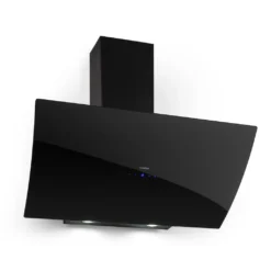 Klarstein Annabelle 90 Dunstabzugshaube - Kopffreihaube, Wandabzugshaube, Abluft/Umluft, 650 M³/h Abluftleistung, 230 Watt, LED-Kochflächenbeleuchtung, Edelstahl, Touch-Armatur, Schwarz