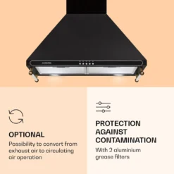 Klarstein Victoria Dunstabzugshaube 60cm , 644,5 M³/h Luftdurchsatz , 2 Stromsparende LED-Lampen , Retro-Design -Angebote Herd Liebe Store 8d59046767910687bb2f8ef818814dfb