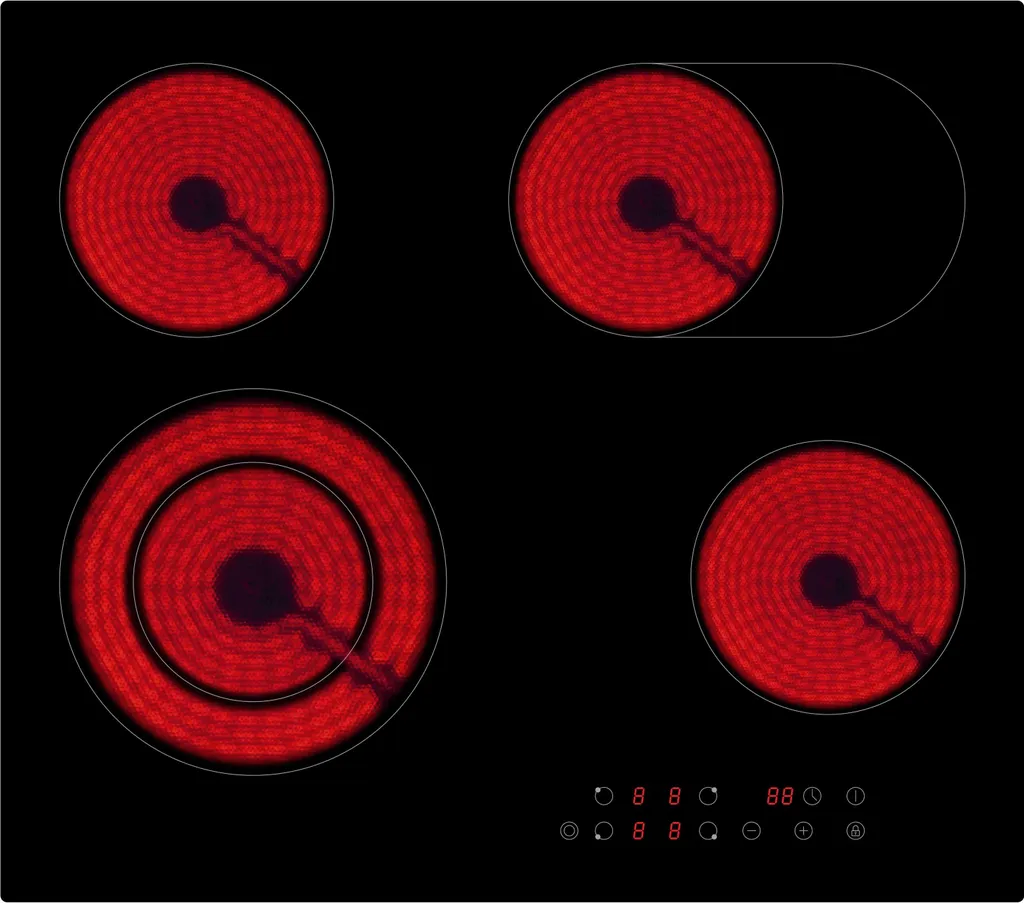 PKM Einbaukochfeld KH KF4 2KB Autark 60cm TIMER Bräterzone 4 PKM Einbaukochfeld KH KF4 2KB Autark 60cm TIMER Bräterzone - Image 2
