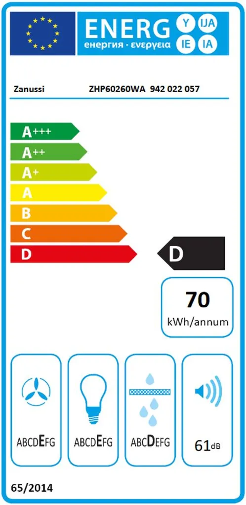 Zanussi - ZHP60260WA - Flachschirm-Dunstabzugshaube - 60 Cm 8 Zanussi - ZHP60260WA - Flachschirm-Dunstabzugshaube - 60 Cm – Bild 6