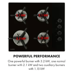 Klarstein Trifecta 4 Gaskochfeld ,4-flammig ,autark ,60 Cm ,Einbau ,Triangle-Brenner ,Erdgas/Propangas ,Sicherheitsventile ,automatische Abschaltung ,Gusseisen ,Glaskeramik Ø 6 Mm ,schwarz -Angebote Herd Liebe Store 8edbe33cfafc8d5bdc9395d05e75d9da