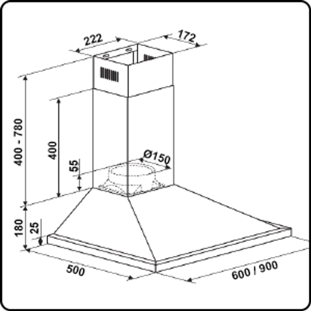 Bomann DU 652.1 IX Dunstabzugshaube/ 60 Cm/Umluft- Oder Abluftbetrieb/LED-Beleuchtung / 338,6 M³/h / Edelstahl 9 Bomann DU 652.1 IX Dunstabzugshaube/ 60 Cm/Umluft- Oder Abluftbetrieb/LED-Beleuchtung / 338,6 M³/h / Edelstahl - Image 7
