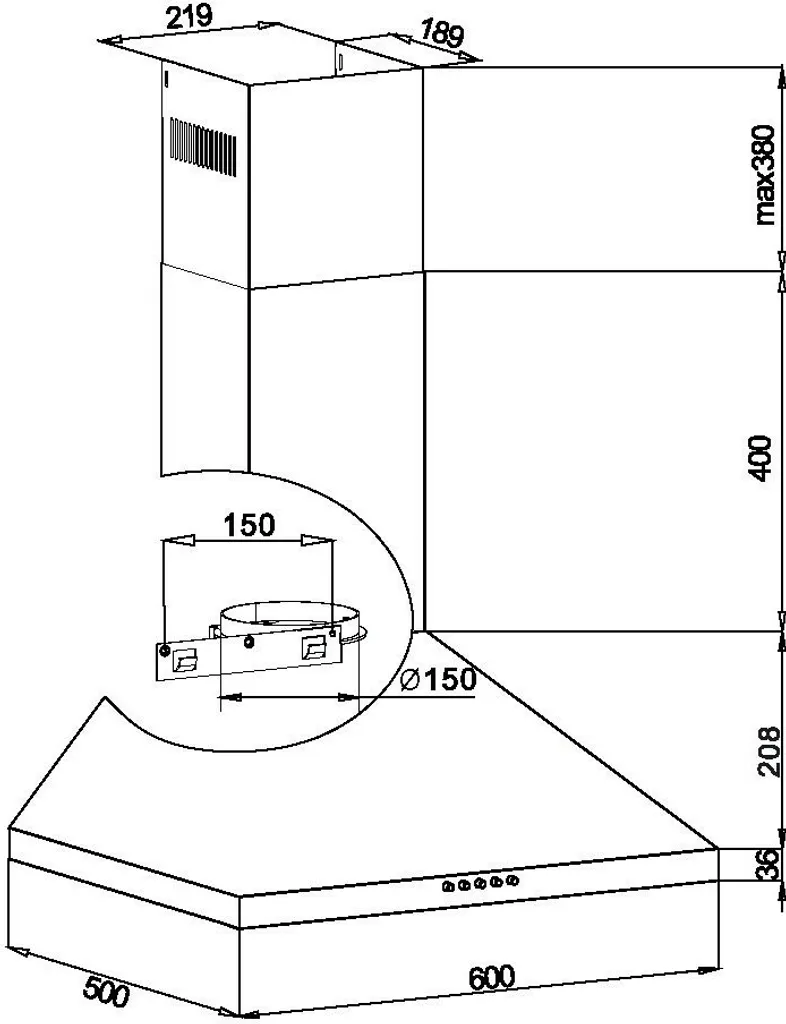 Amica KH 17286-3 E Wandhauben - Edelstahl 4 Amica KH 17286-3 E Wandhauben - Edelstahl – Bild 2