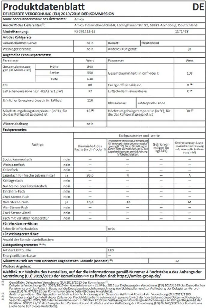 Amica - KS 361112-1E - Kühlschrank Mit Gefrierfach - Edelstahloptik 6 Amica - KS 361112-1E - Kühlschrank Mit Gefrierfach - Edelstahloptik - Image 4