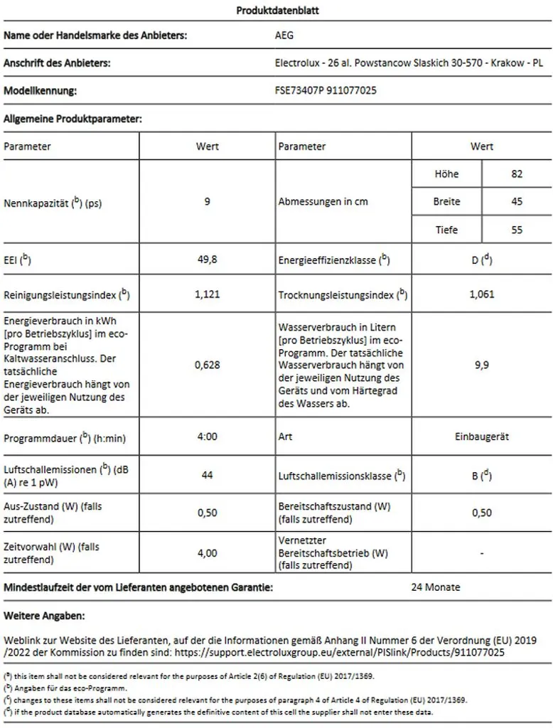 AEG - FSE73407P - Vollintegrierbarer Geschirrspüler - 45 Cm 8 AEG - FSE73407P - Vollintegrierbarer Geschirrspüler - 45 Cm - Image 6