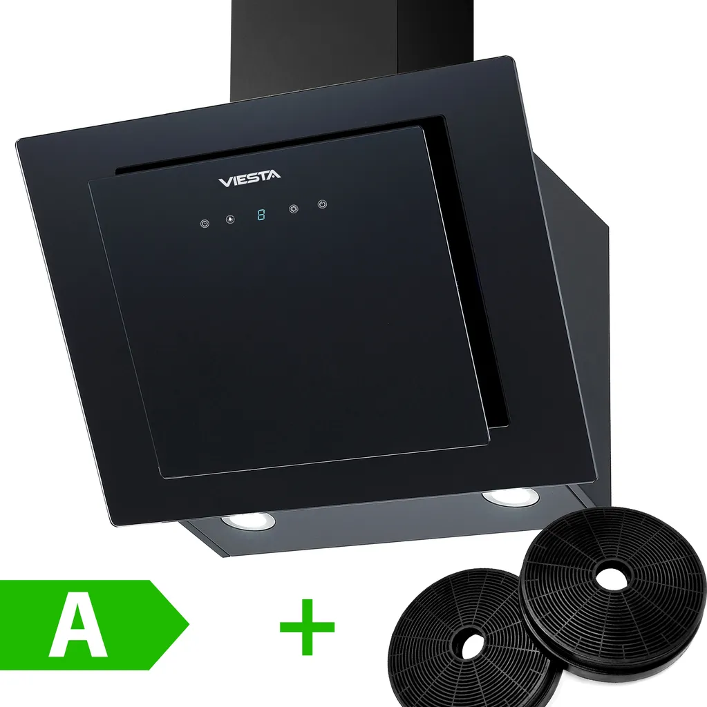 Kopffreie Dunstabzugshaube 230W 60cm VIESTA DH600XA Inkl. Aktivkohlefilter Für Abluft & Umluft, Edelstahl-Schwarzglas Kopffreihaube Wandhaube Mit Touch Control, LED 3 Kopffreie Dunstabzugshaube 230W 60cm VIESTA DH600XA Inkl. Aktivkohlefilter Für Abluft & Umluft, Edelstahl-Schwarzglas Kopffreihaube Wandhaube Mit Touch Control, LED