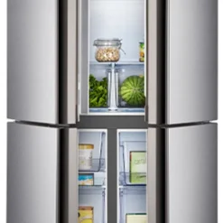 Hisense RQ515N4AC2 Cross Door Kühl-Gefrierkombination - NoFrostPlus - Multi Air Flow - SuperCool - Langlebiger Inverter - LED Display - Nettofassungsvermögen 427 L: Kühlteil 265 L / Gefrierteil 129 L - Super Cool - Edelstahl – Optik -Angebote Herd Liebe Store 93c59f2c3a7bba6e821b24dfeee08d69