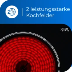 Exquisit Kochfeld EKC 301-3.1 R | Glaskeramik | Touch Control | 2 Kochstellen | Edelstahlrahmen | 3000 W -Angebote Herd Liebe Store 942c55b6326491ac8ccf0748db58e36e