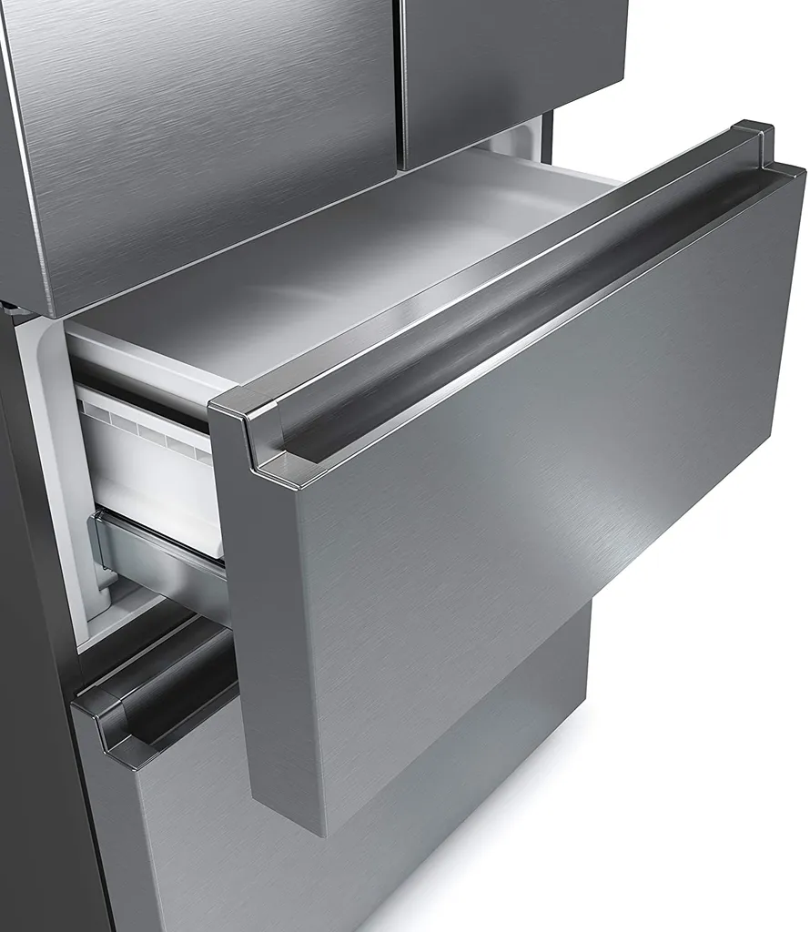 Hisense RF632N4WIE French Door Kühl-Gefrierkombination/ NoFrostPlus/ Inverter-Kompressor/ Wasserspender/ CrispZone/ 200 Cm/ Kühlteil 336 L/ Gefrierteil 149 L/ 38 DB/ 295 KWh/ Jahr/ Inox-Look 8 Hisense RF632N4WIE French Door Kühl-Gefrierkombination/ NoFrostPlus/ Inverter-Kompressor/ Wasserspender/ CrispZone/ 200 Cm/ Kühlteil 336 L/ Gefrierteil 149 L/ 38 DB/ 295 KWh/ Jahr/ Inox-Look – Bild 6