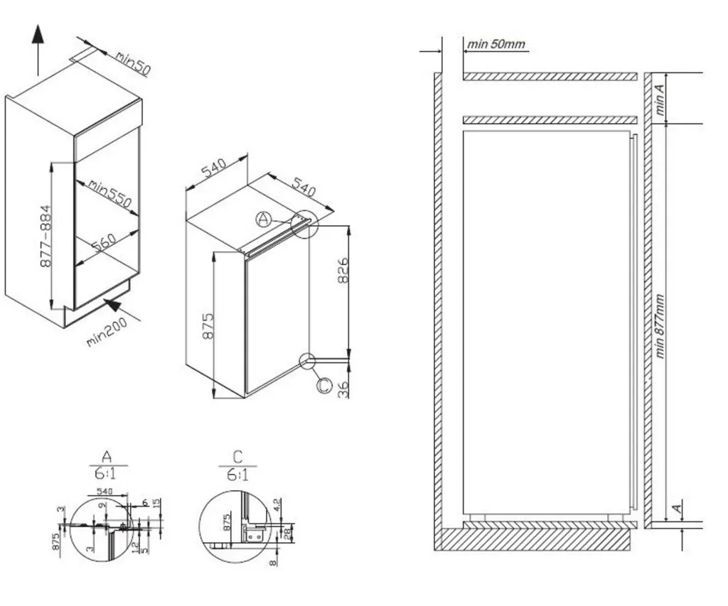Amica EVKS 16172, Vollraum-Kühlschrank, 880 Mm Nische, Schlepptür-Technik, 10 Amica EVKS 16172, Vollraum-Kühlschrank, 880 Mm Nische, Schlepptür-Technik, – Bild 8