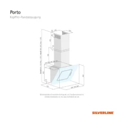 Silverline PRW 600 S / Porto / Randabsaugung 60cm / 650m3/h Freiblasend, Wandhaube Kopffrei, -Angebote Herd Liebe Store 97d1d7f13fb3c3f3f2ced222bb5f7e94