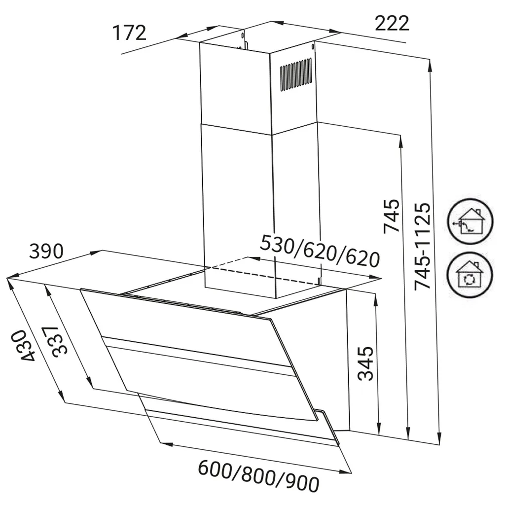 Dunstabzugshaube 60cm HERMES607WM RGBW Ambientebeleuchtung 6 Dunstabzugshaube 60cm HERMES607WM RGBW Ambientebeleuchtung - Image 4