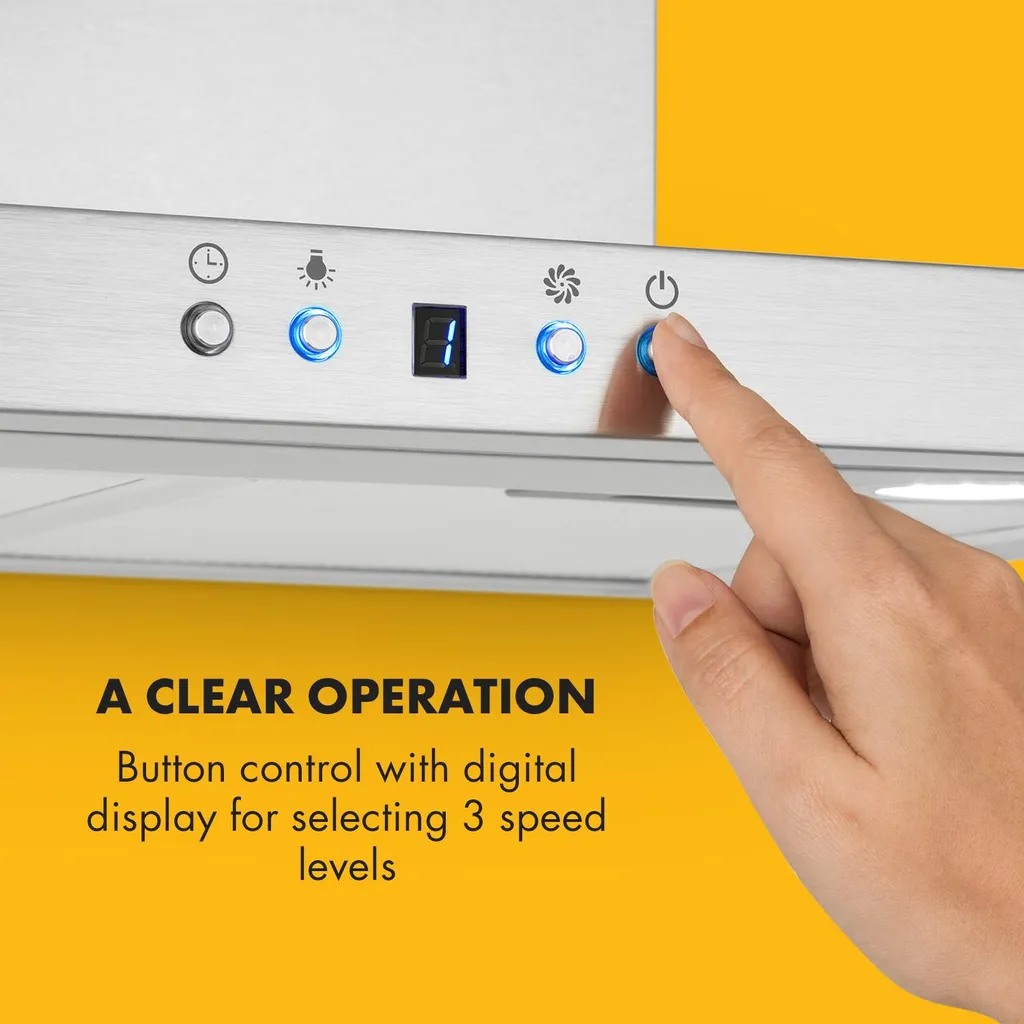 Klarstein Limelight Dunstabzugshaube 60 Cm , Wandhaube , Energieeffizienzklasse A++ , Abluftbetrieb , 600 M³/h , 3 Geschwindigkeitsstufen , Digitalanzeige , LED-Kochfeldbeleuchtung , Umrüstbar Auf Umluftbetrieb , Edelstahl Gebürstet 11 Klarstein Limelight Dunstabzugshaube 60 Cm , Wandhaube , Energieeffizienzklasse A++ , Abluftbetrieb , 600 M³/h , 3 Geschwindigkeitsstufen , Digitalanzeige , LED-Kochfeldbeleuchtung , Umrüstbar Auf Umluftbetrieb , Edelstahl Gebürstet - Image 9