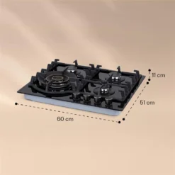 Klarstein Ignito Max 4 , Gaskochfeld , 4-flammig Glaskeramik , Ektrische Zündung , Geringere Energiekosten , 9,1 KW , 60 Cm -Angebote Herd Liebe Store 9cbaf08610f8c8dd2ac3e6f4502ecfd3