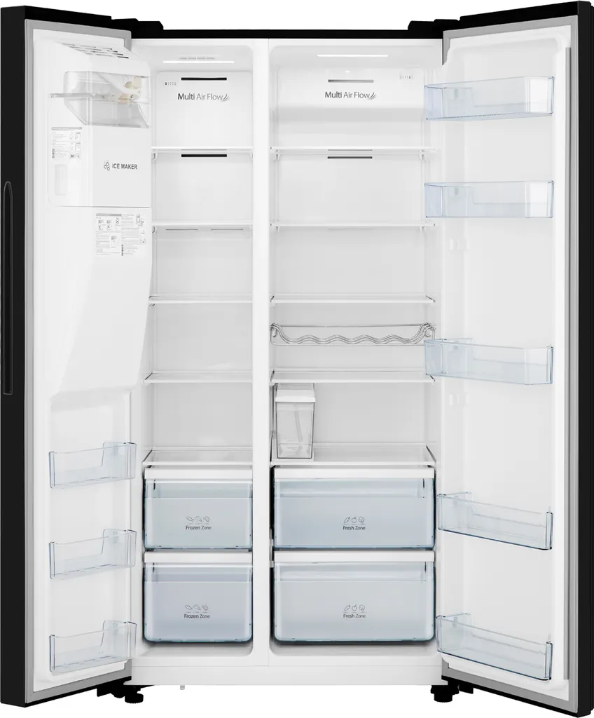 Hisense RS694N4TFE Kühl-/Gefrierkombination Side By Side NOFROST - Electronic Touch Control - Ice Crusher - Wasserspender Mit Integrierten Wassertank - Volumen 562l (371l Kühl / 185l Gefrier) - Chrom Weinregal - Inverter-Kompressor 4 Hisense RS694N4TFE Kühl-/Gefrierkombination Side By Side NOFROST - Electronic Touch Control - Ice Crusher - Wasserspender Mit Integrierten Wassertank - Volumen 562l (371l Kühl / 185l Gefrier) - Chrom Weinregal - Inverter-Kompressor - Image 2