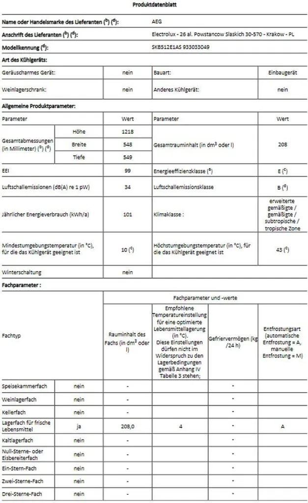 AEG - SKB512E1AS - Einbau-Kühlschrank - Schlepptür-Technik 6 AEG - SKB512E1AS - Einbau-Kühlschrank - Schlepptür-Technik - Image 4