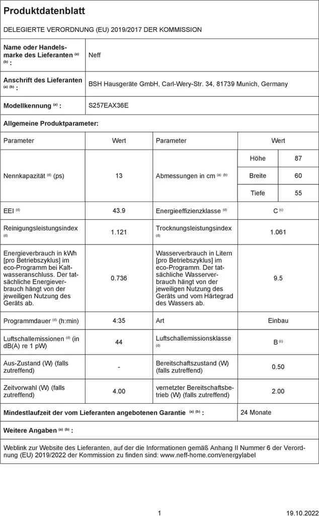 Neff S257EAX36E N 70 XXL-Vollintegrierter Geschirrspüler, 13 Maßgedecke, 60cm 11 Neff S257EAX36E N 70 XXL-Vollintegrierter Geschirrspüler, 13 Maßgedecke, 60cm - Image 9