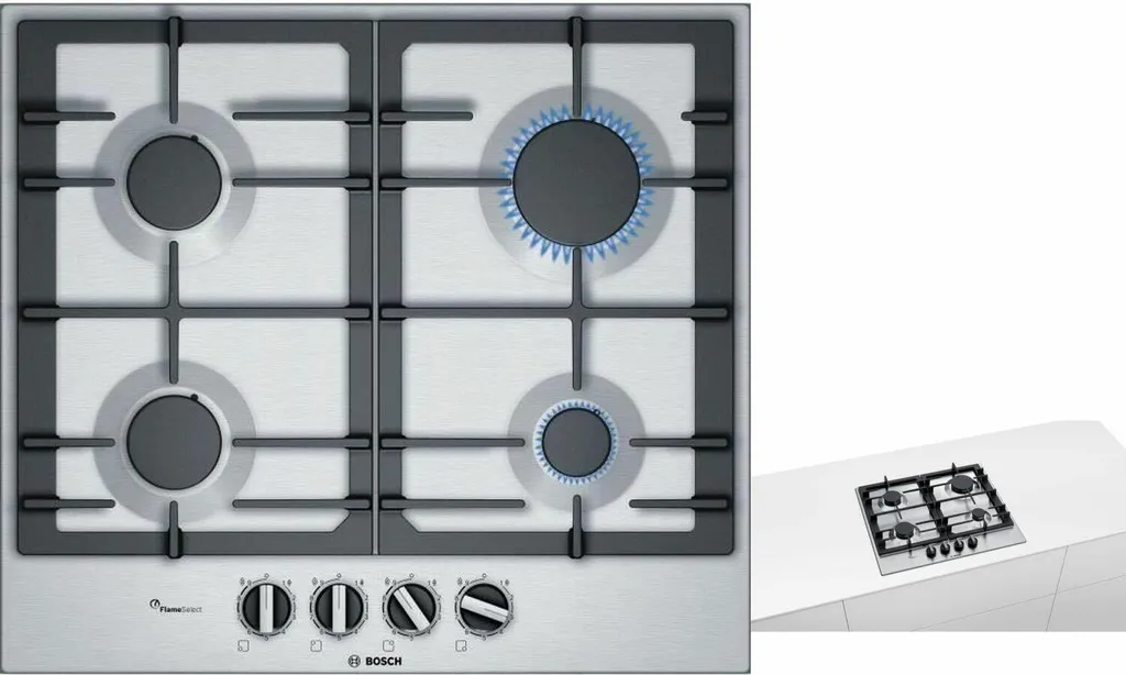 Bosch PCP6A5B90 Kochfeld Gas 60cm Einbau Gaskochfeld Autark Edelstahl 11 Bosch PCP6A5B90 Kochfeld Gas 60cm Einbau Gaskochfeld Autark Edelstahl - Image 9