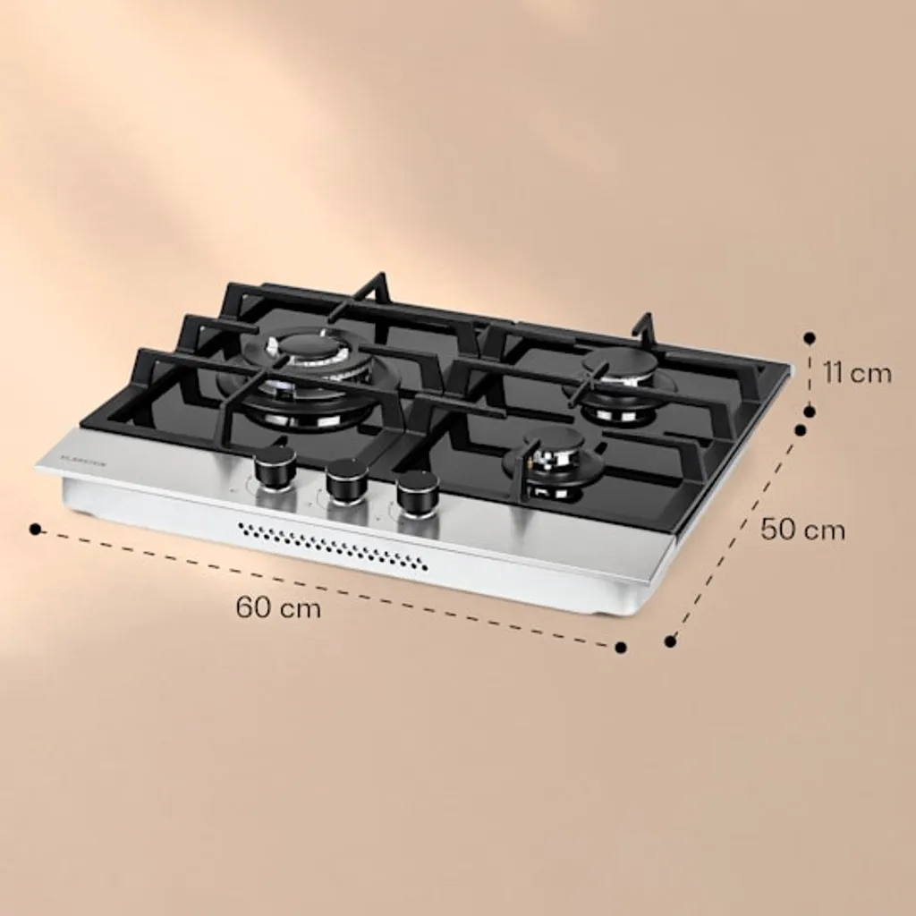 Klarstein Alchemist 3 Gaskochfeld , 6,2 KW , 3-flammig Aluminium-Brenner , Glaskeramik , Elektrische Zündung , Inkl. Schlauch Und Druckminderer 4 Klarstein Alchemist 3 Gaskochfeld , 6,2 KW , 3-flammig Aluminium-Brenner , Glaskeramik , Elektrische Zündung , Inkl. Schlauch Und Druckminderer - Image 2