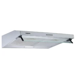 VIESTA VDU6080SR Dunstabzugshaube 60cm - Edelstahl Unterbau Wandhaube Mit Fettfiltern - LED-Beleuchtung - Abluft- & Umluftfunktion - Dunstabzug Mit Glasschirm - Energieklasse C