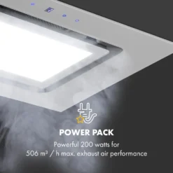 Klarstein Hektor Brilliant Edition Lüfterbaustein ,52 Cm ,max. Abluftleistung 506 M³/h ,EEK: C ,3 Stufen ,Nachlüftungstimer ,LED-Panel: 6500 K ,Touch-Panel ,Dunstabzugshaube ,Einbau-Haube ,Sicherheitsglas ,weiß -Angebote Herd Liebe Store a455874fcb66774acdfd1ddd65351a49