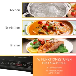 CLATRONIC Induktions-Doppelkochplatte DKI 3609 Schwarz 3500 Watt Herdplatte -Angebote Herd Liebe Store a614003696f4d8d2988ce42bcb673850