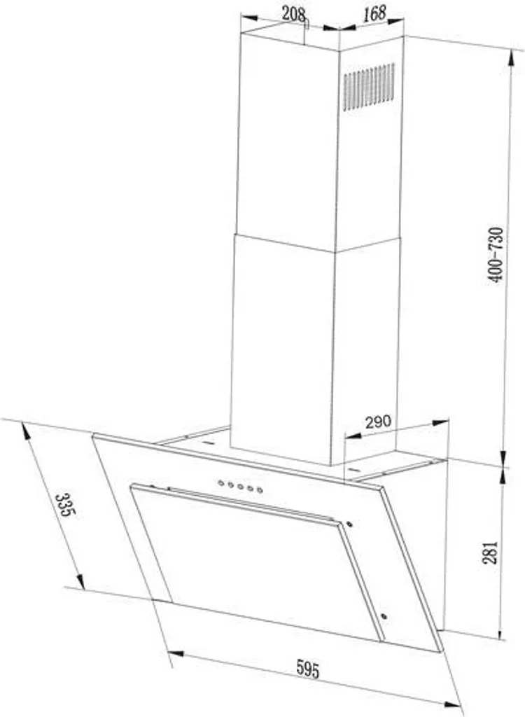 Respekta Dunstabzugshaube Schräghaube Wandhaube Kopffrei Glas 60 Cm Schwarz LED 4 Respekta Dunstabzugshaube Schräghaube Wandhaube Kopffrei Glas 60 Cm Schwarz LED - Image 2