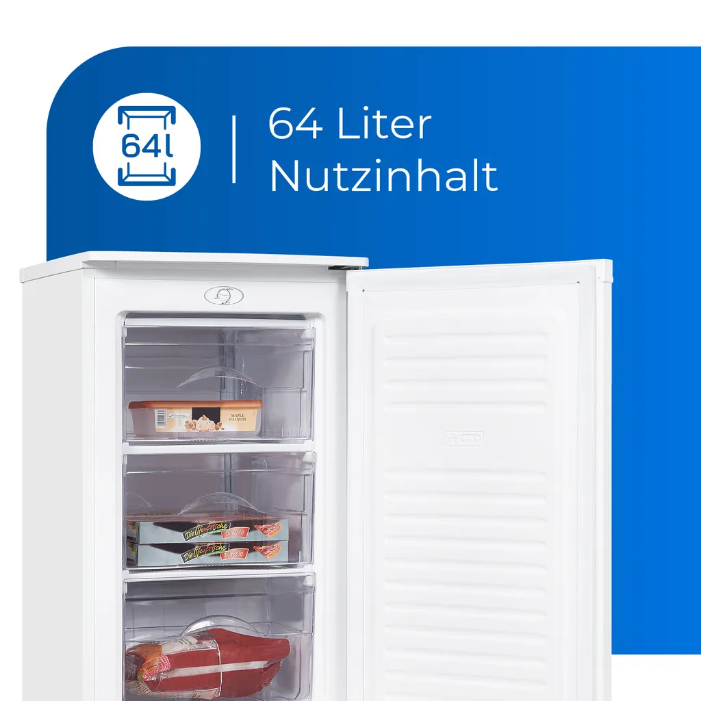 Exquisit Gefrierschrank GS111-040E Weiss | Standgerät | 64 L Volumen | Weiß 5 Exquisit Gefrierschrank GS111-040E Weiss | Standgerät | 64 L Volumen | Weiß - Image 3