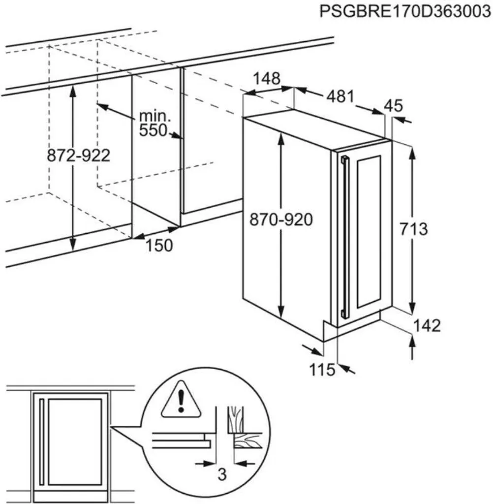 AEG Unterbau/Einbau Weinkühlschrank Schmal Für 7 Flaschen 136kWh SWB6150DG 5 AEG Unterbau/Einbau Weinkühlschrank Schmal Für 7 Flaschen 136kWh SWB6150DG - Image 3