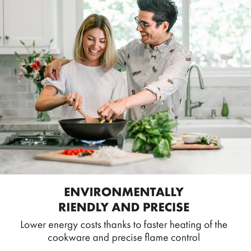 Klarstein Alchemist 4 Zonen Gaskochfeld , 4-flammig , Autark , 58,3 Cm , Einbau , Aluminium-Brenner , Stark-Brenner , Erdgas/Butangas , Edelstahl , Automatische Abschaltung , Topfträger Aus Gusseisen , Glaskeramik , Inkl. Schlauch Und Druckminderer , Schwarz 4 Klarstein Alchemist 4 Zonen Gaskochfeld , 4-flammig , Autark , 58,3 Cm , Einbau , Aluminium-Brenner , Stark-Brenner , Erdgas/Butangas , Edelstahl , Automatische Abschaltung , Topfträger Aus Gusseisen , Glaskeramik , Inkl. Schlauch Und Druckminderer , Schwarz - Image 2