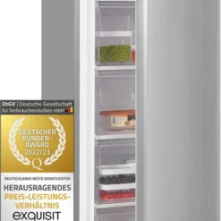 Exquisit Gefrierschrank GS230-H-040E Inoxlook | Nettoinhalt: 168L | EEK: E | Inoxlook